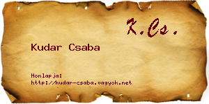 Kudar Csaba névjegykártya