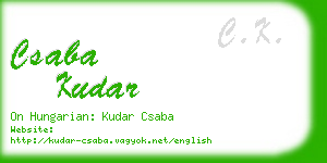 csaba kudar business card